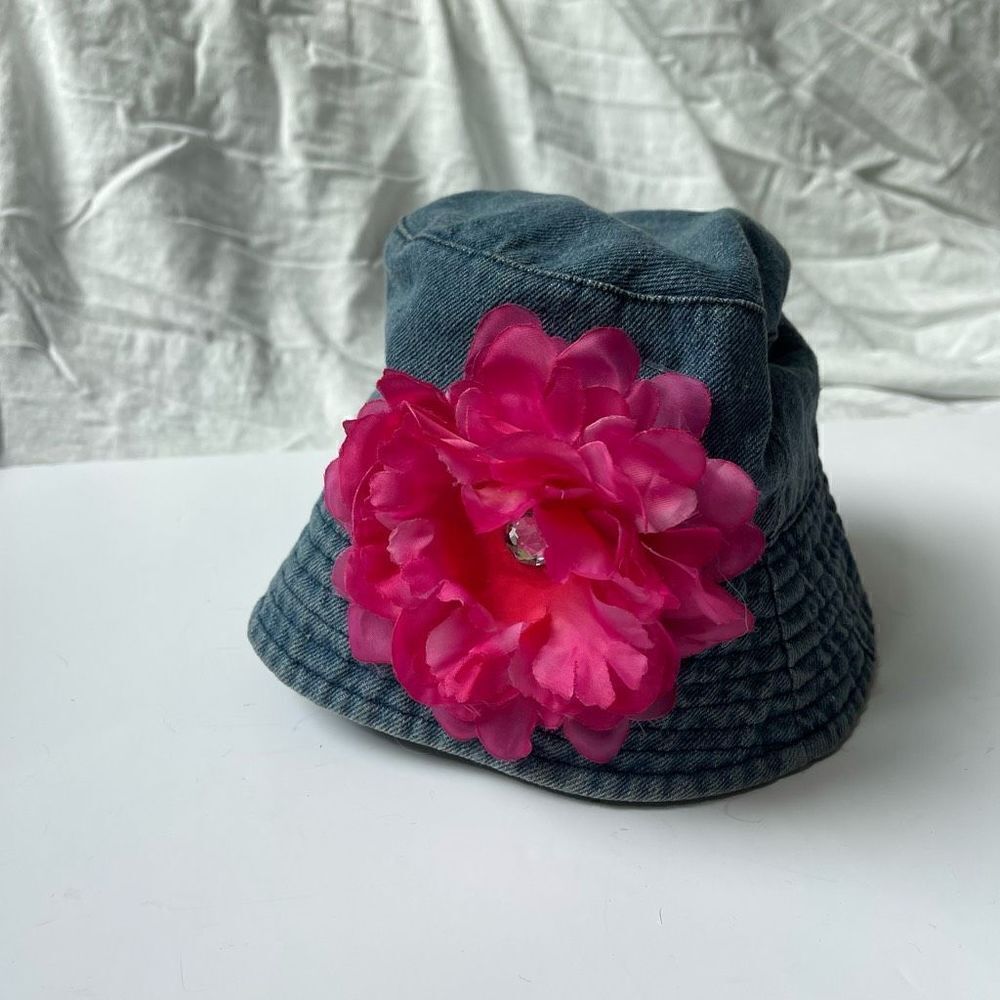 Toby Baby Girls Flower Summer Bucket Hat Blue Pink Infant Size